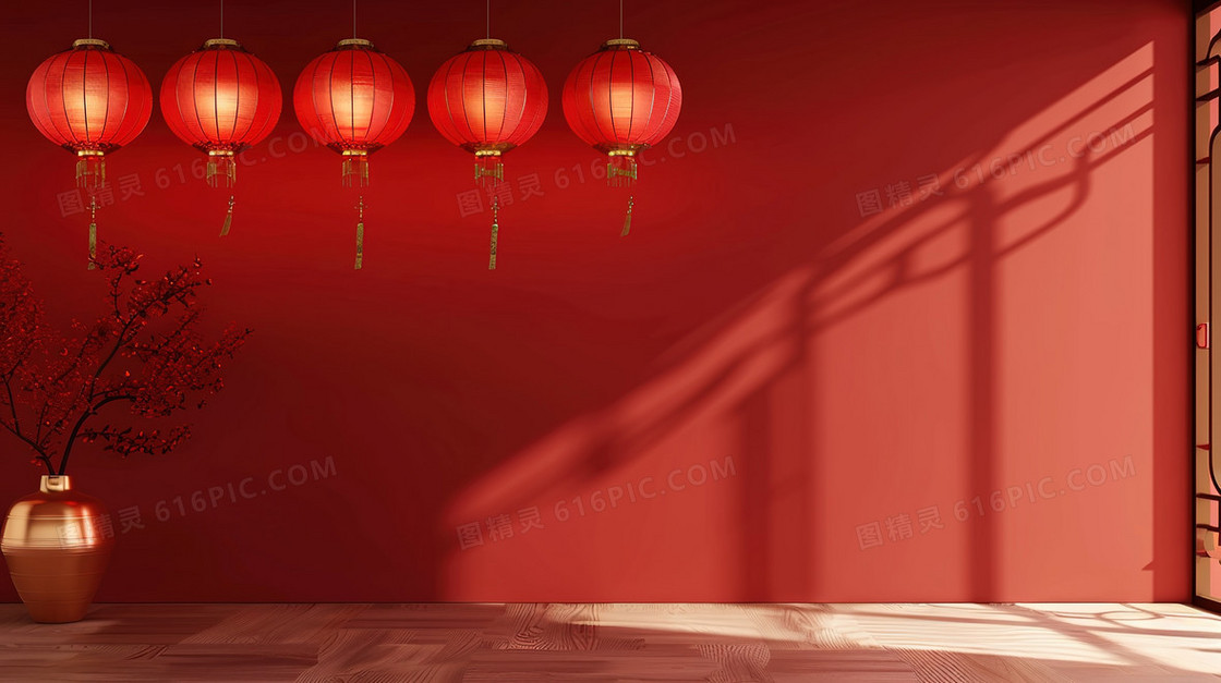 中国风红色灯笼背景