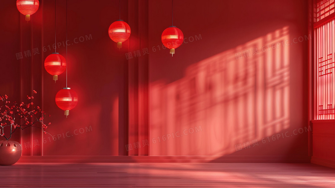 中国风红色灯笼背景