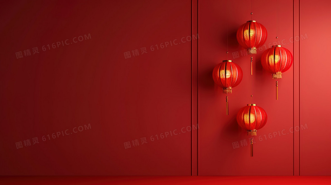 中国风红色灯笼背景