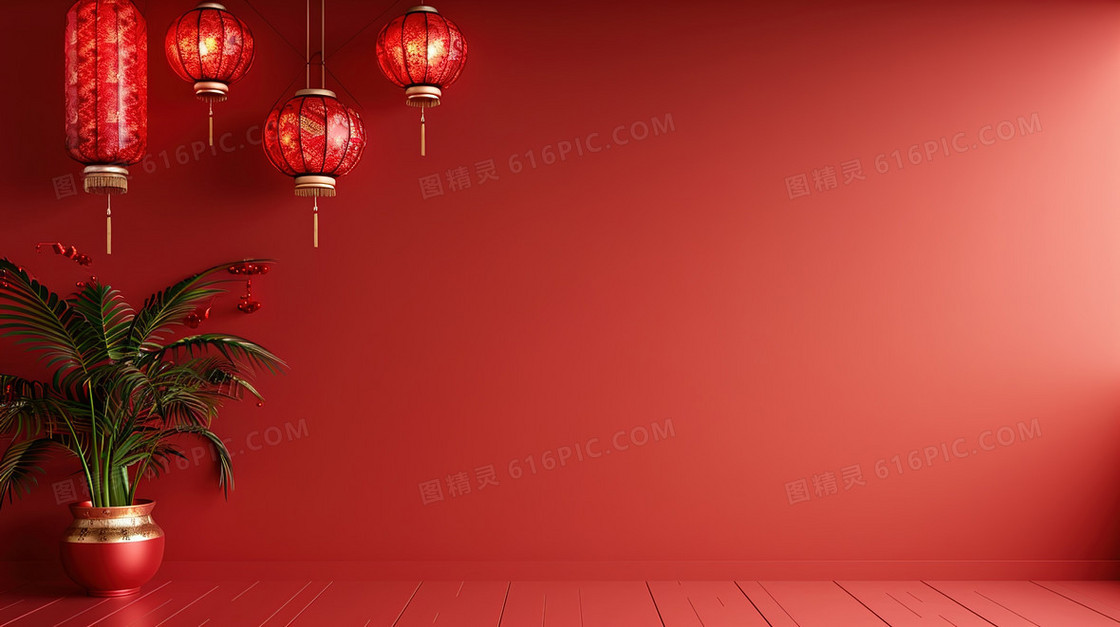 中国风红色灯笼背景
