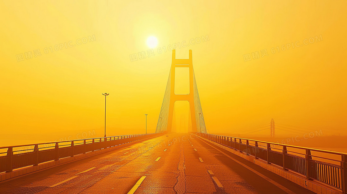 金色夕阳大桥背景