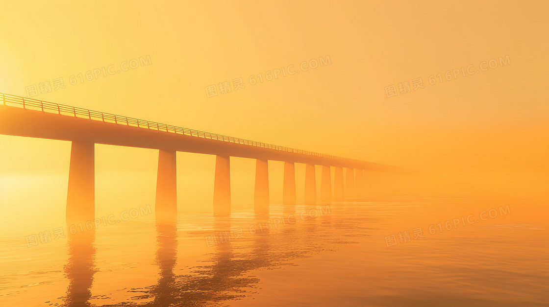 金色夕阳大桥背景