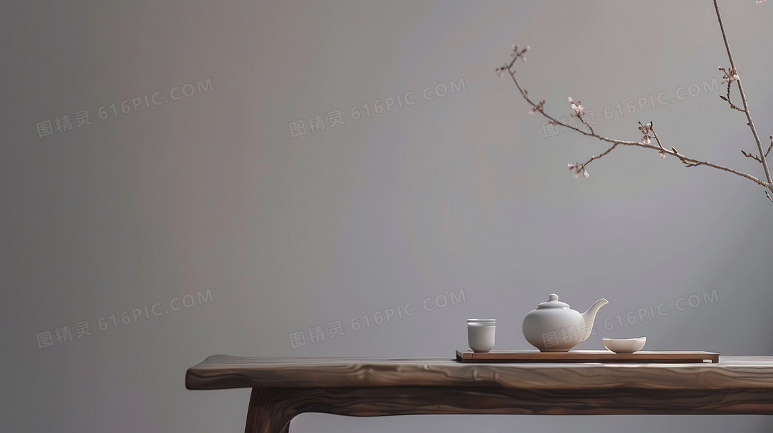 中式木桌展示背景