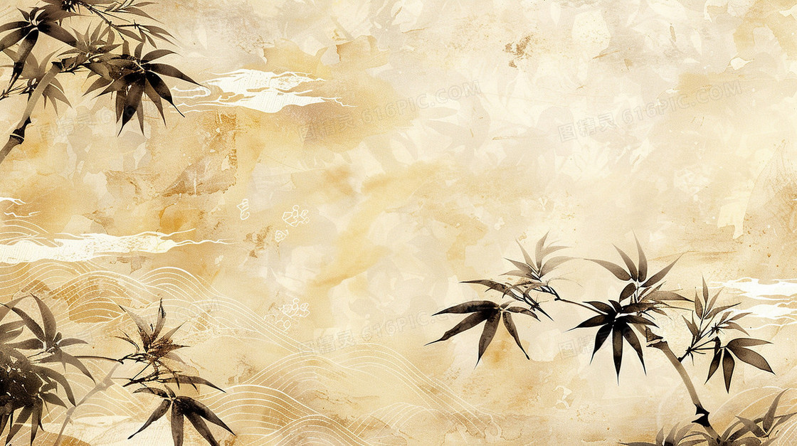 复古中国风竹子新中式背景