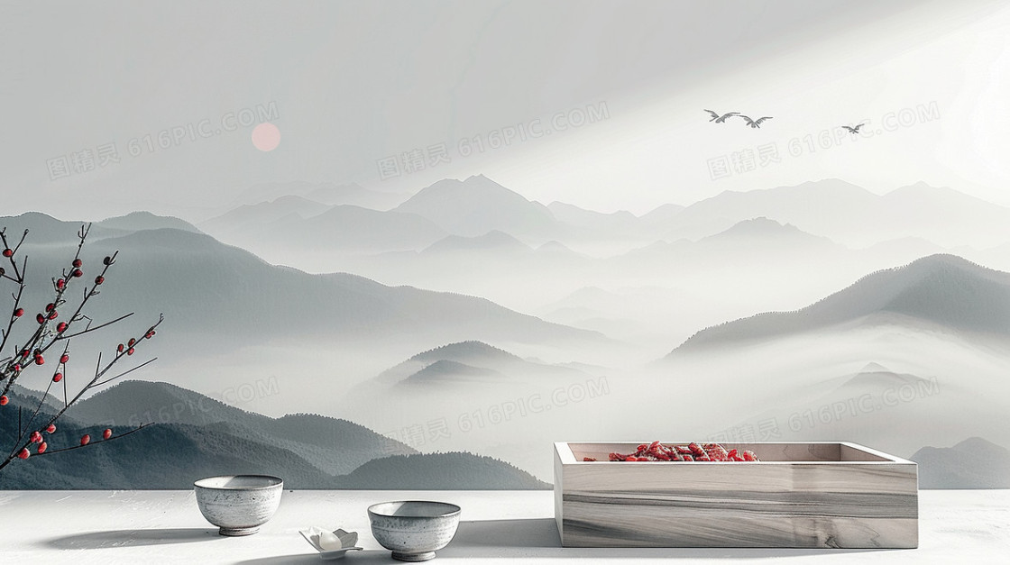 复古中国风合成中药背景