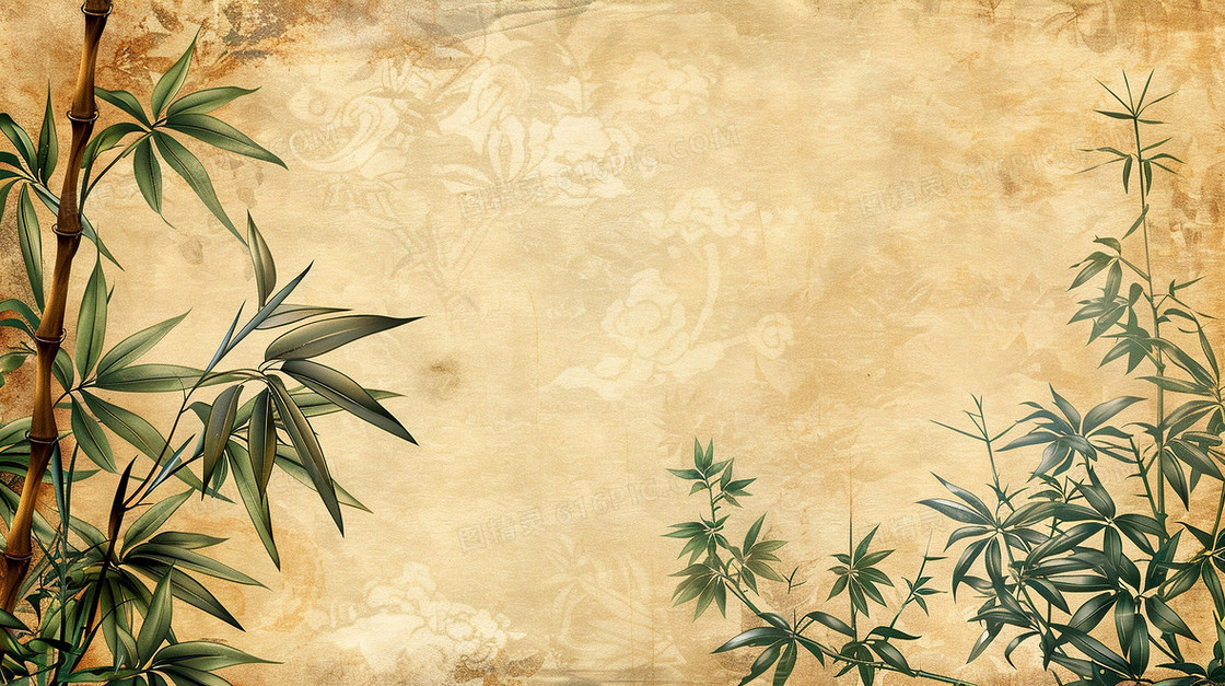 复古中国风竹子新中式背景