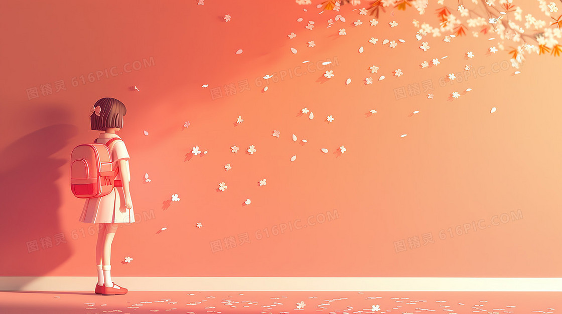 秋天小确幸女孩背景