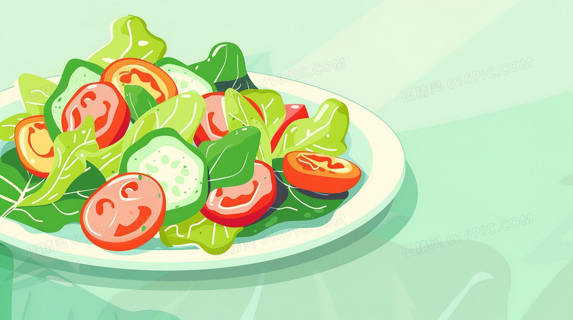 绿色蔬菜拼盘美食背景