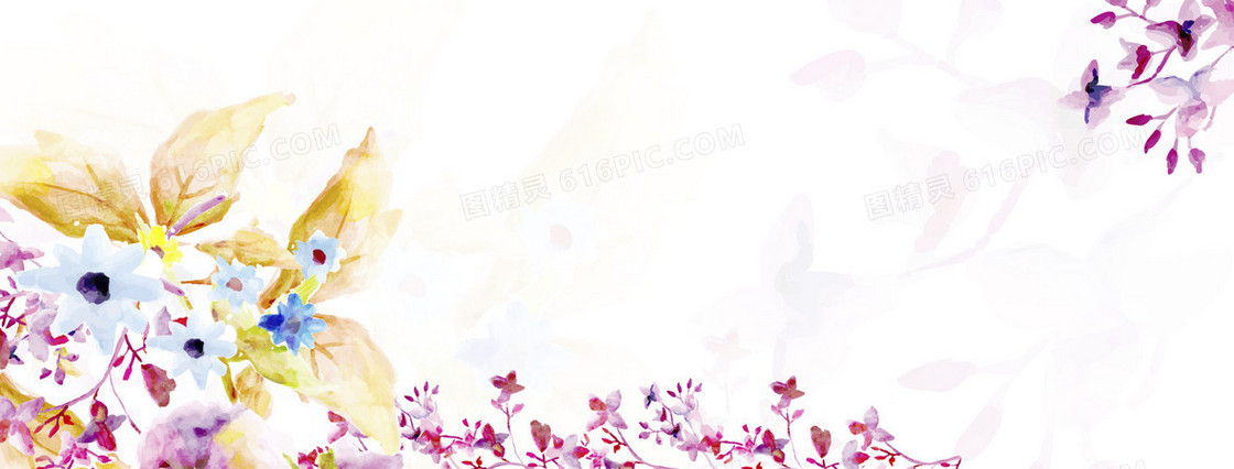 母亲节水彩花卉banner背景
