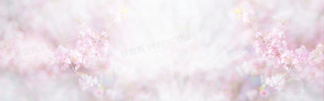 桃花节梦幻浪漫炫彩白banner