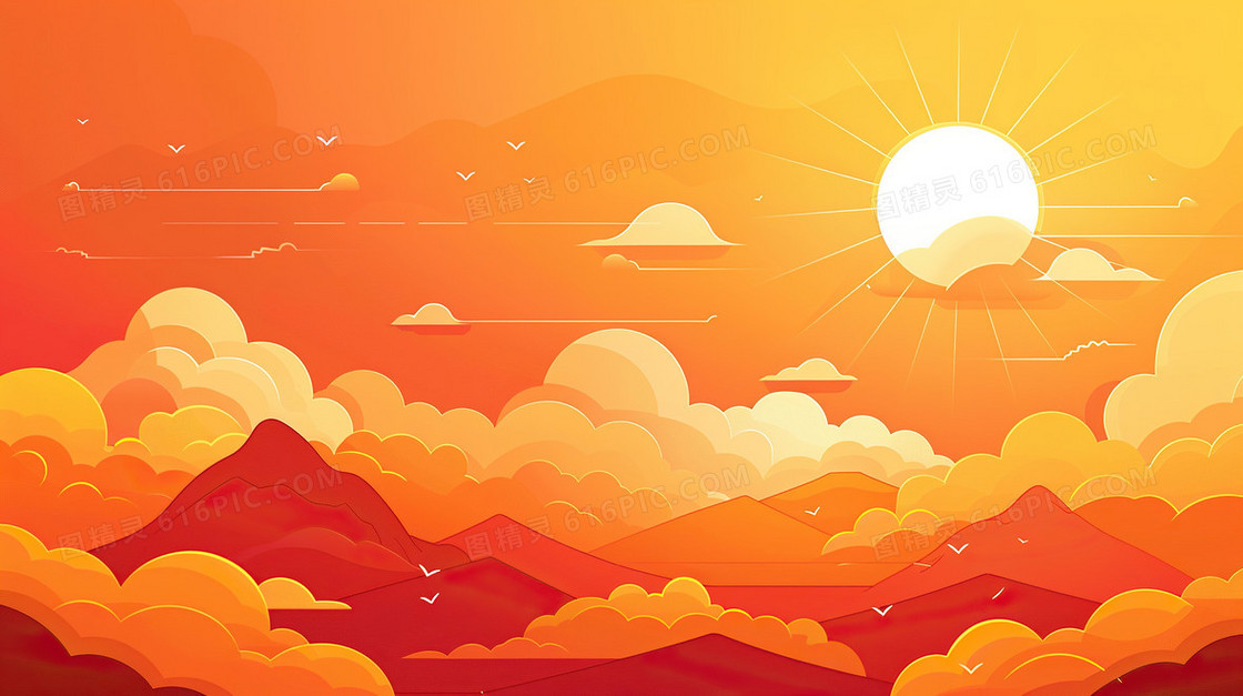 金黄秋天天空背景