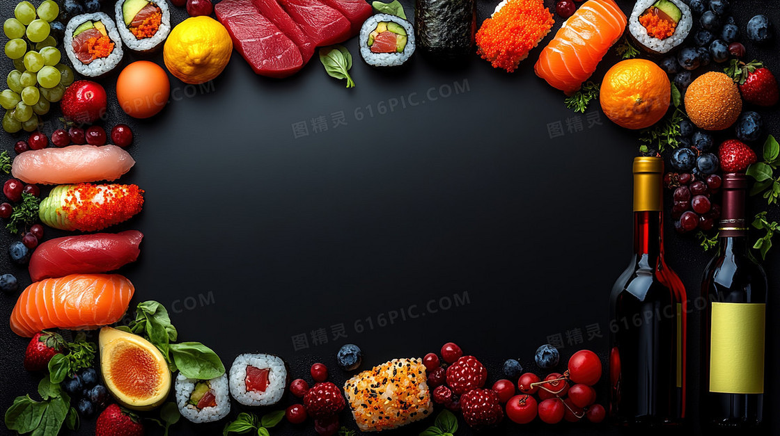 海鲜海洋元素食材的背景