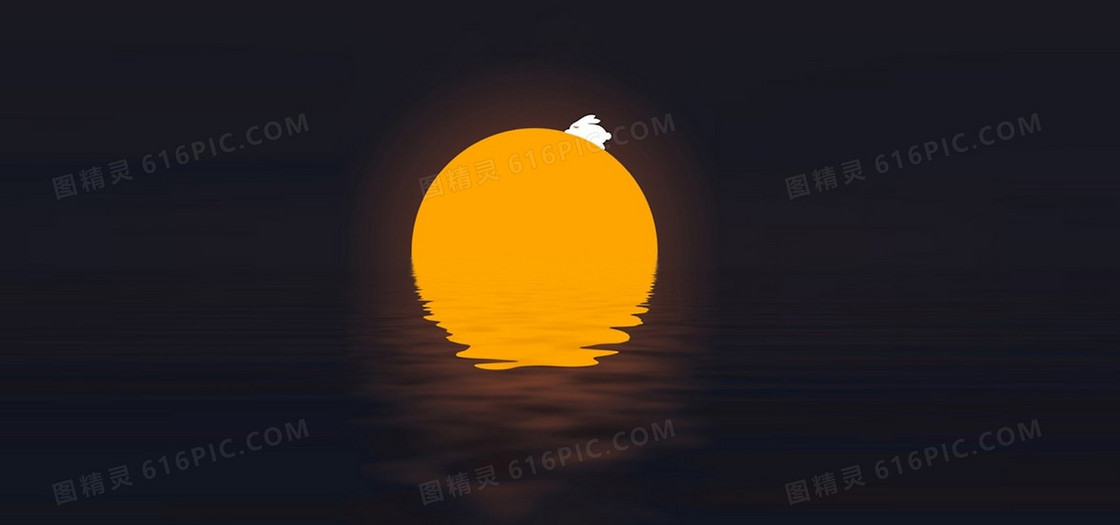 扁平化中秋背景banner装饰