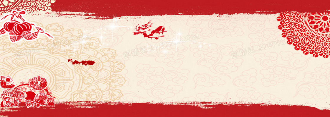 中国风祥云底纹中国年背景banner