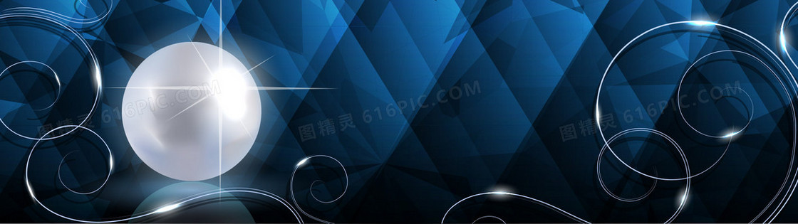 大气奢华欧式珠宝珍珠背景banner