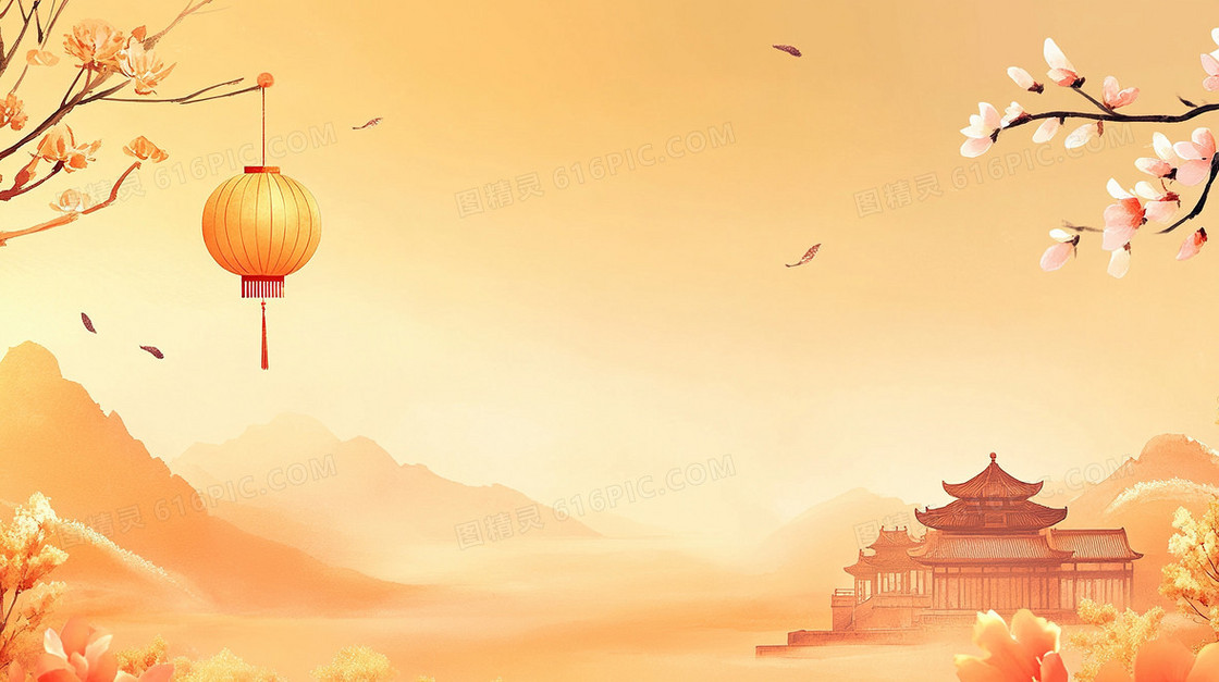 秋天中国风简约背景