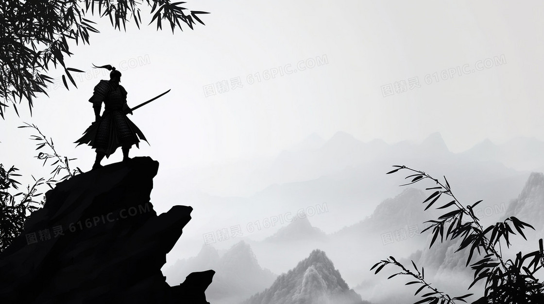 中国风水墨武侠背景
