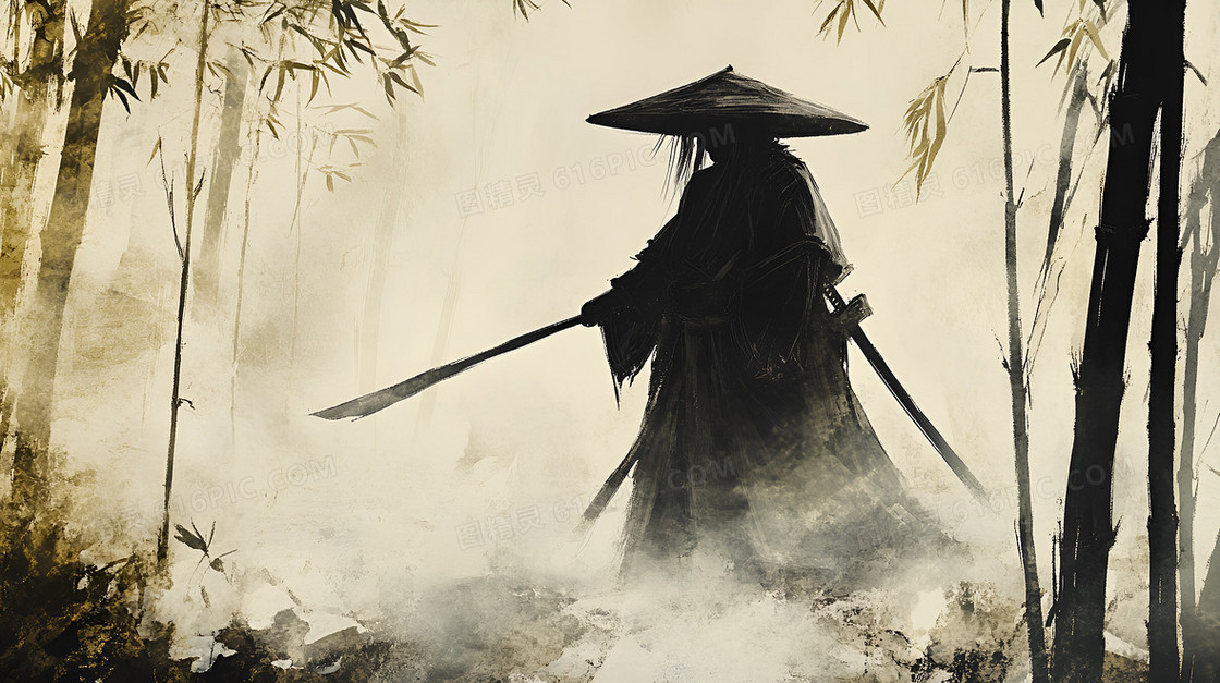 中国风水墨武侠背景