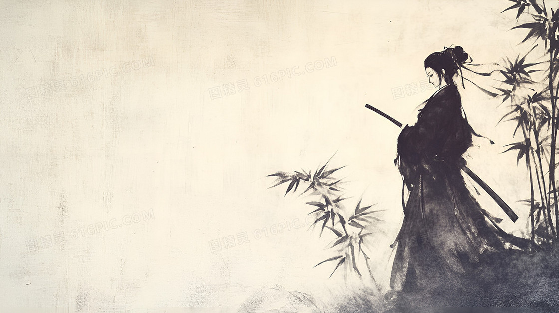中国风水墨武侠背景