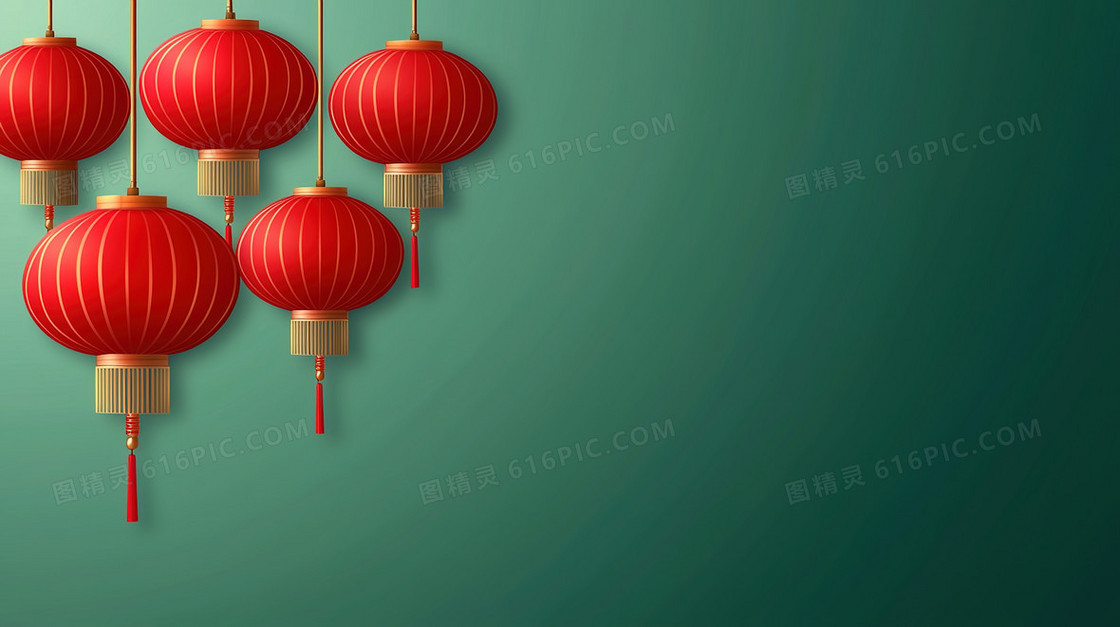红色喜庆装饰灯笼背景