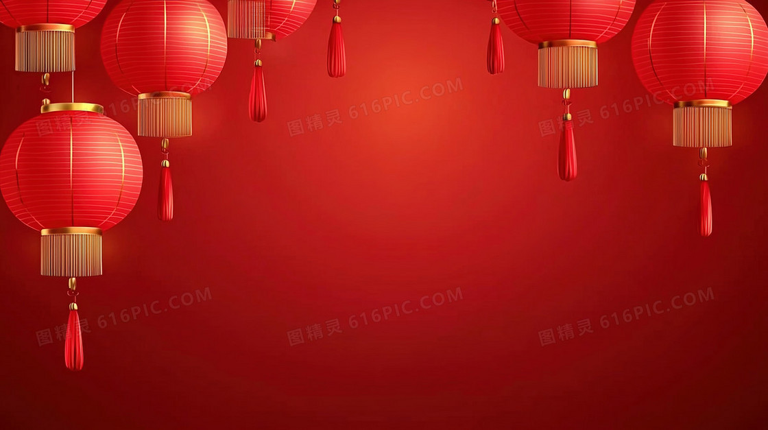 红色喜庆装饰灯笼背景