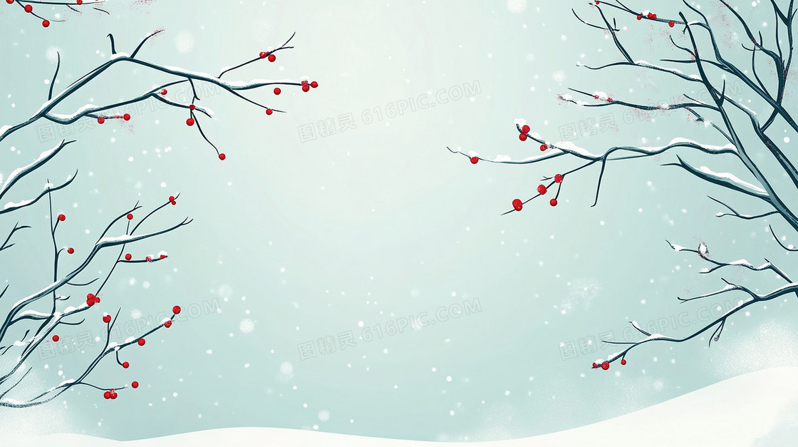 冬天雪地文艺简约雪背景