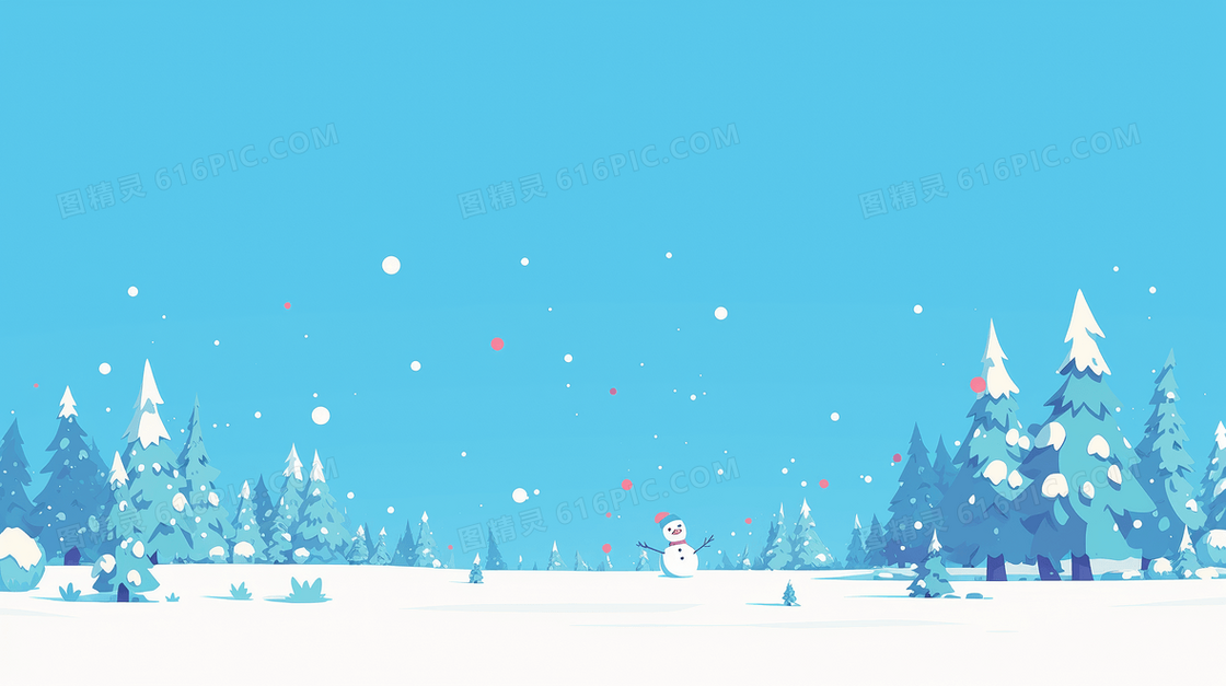 简约冬天雪地背景