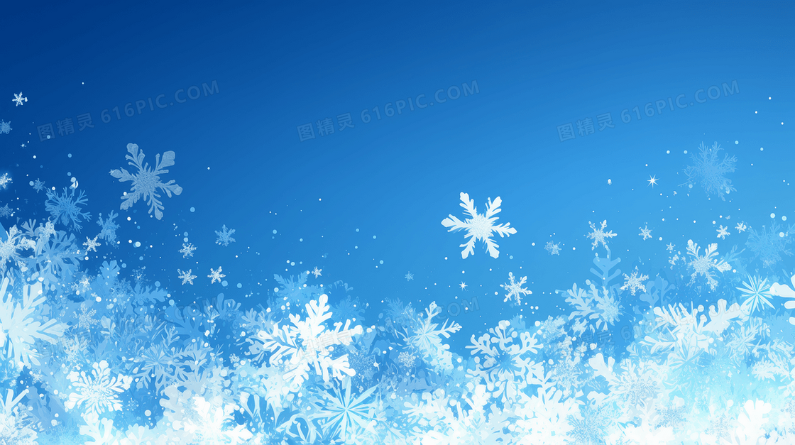 简约冬季雪花边框背景