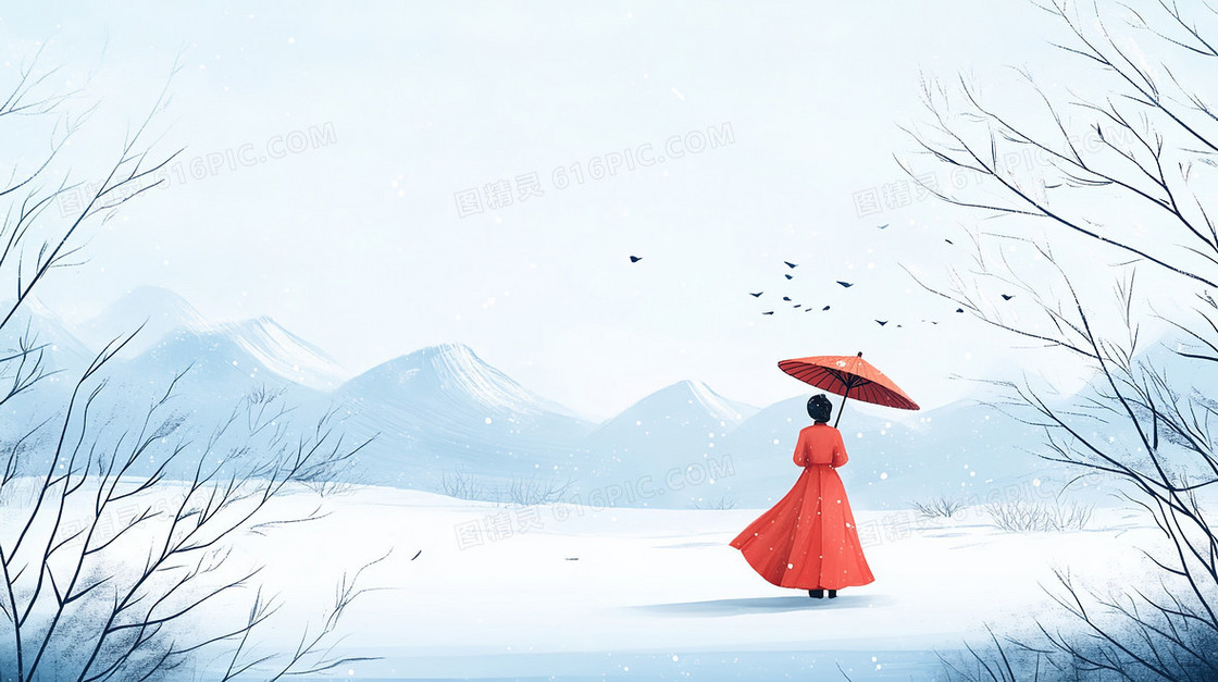 冬季古人观雪背景