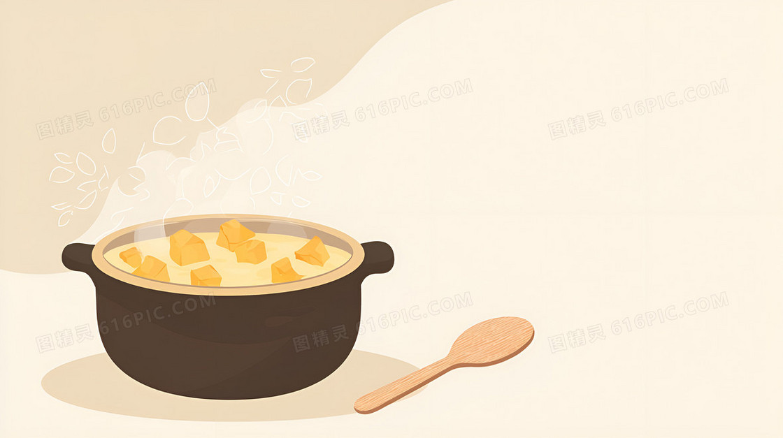 彩色简约立冬美食背景