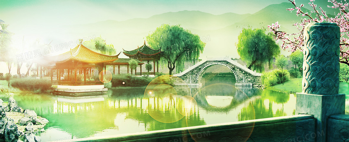 西湖banner背景