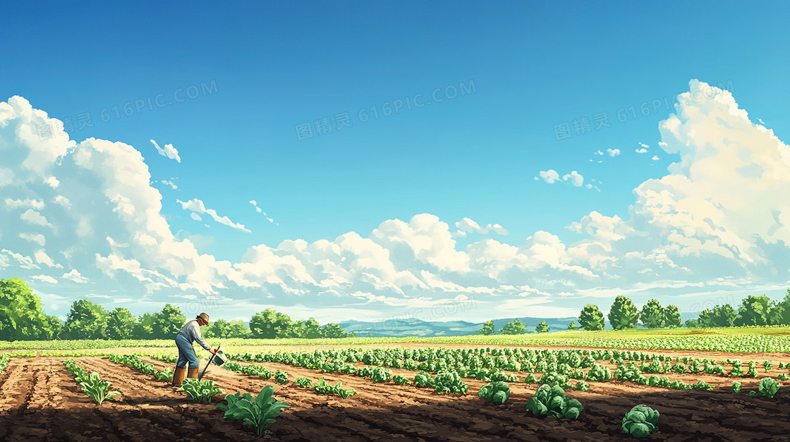 农民田里种菜背景