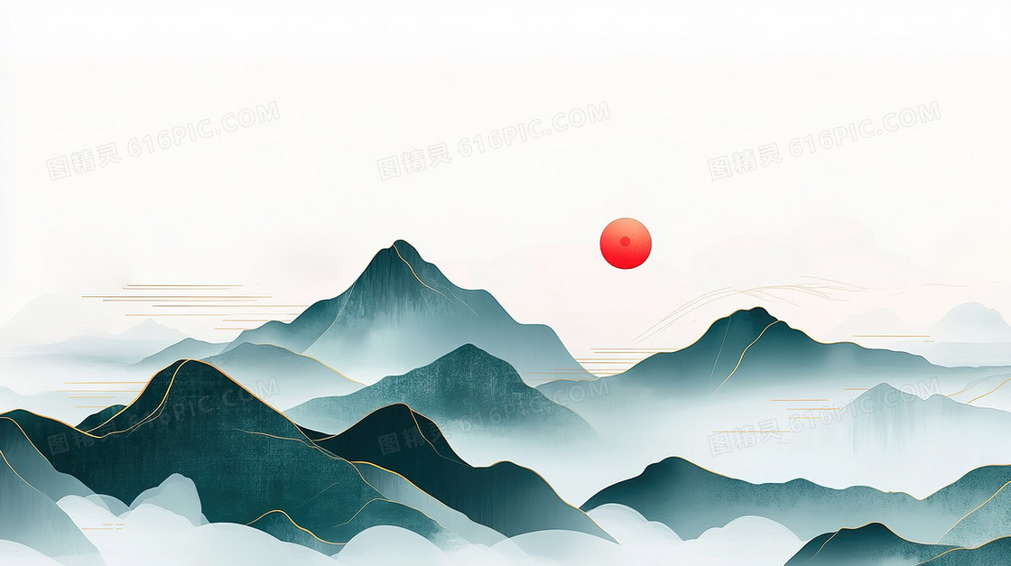 简约中国风山水背景