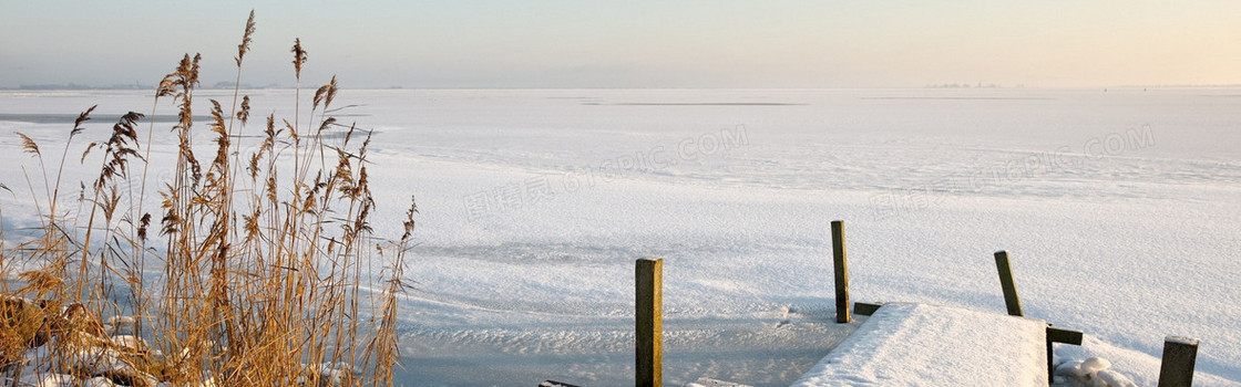 冬天 雪地 背景图