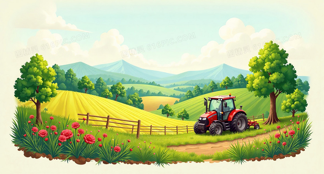 农业科技插画背景