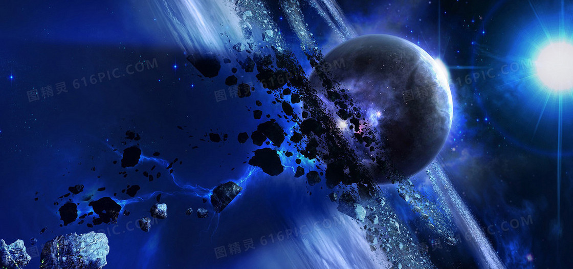 科幻太空星球陨石图片