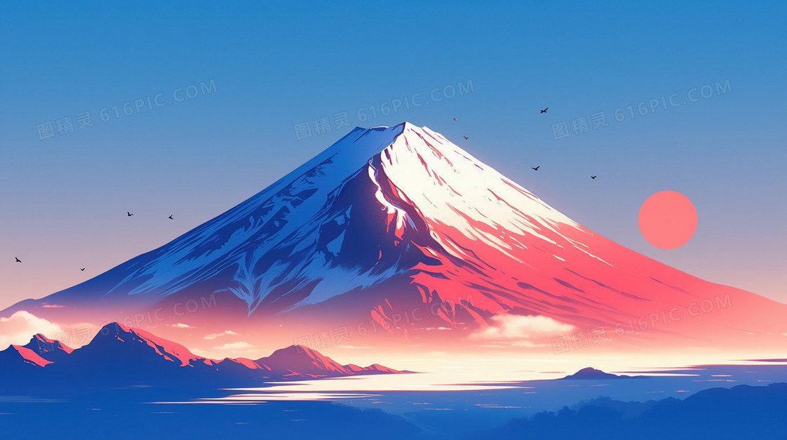 日本富士山简洁背景