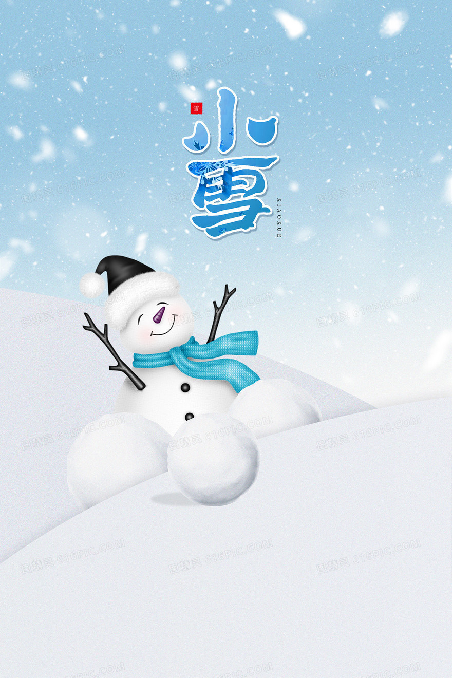 冬季小雪雪人合成背景
