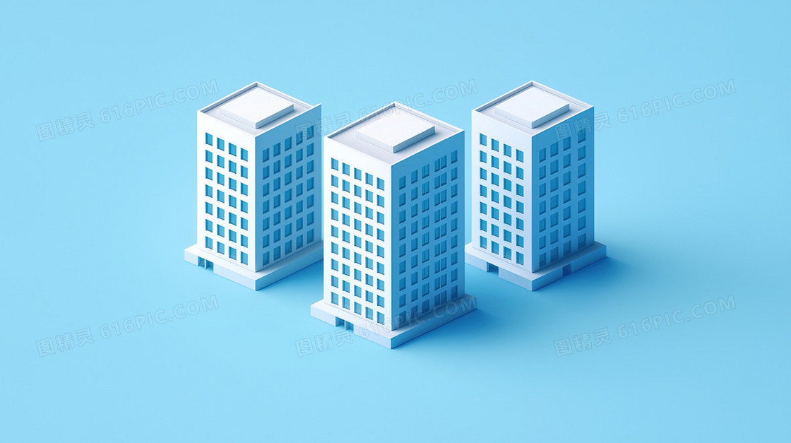 简约微缩城市建筑背景