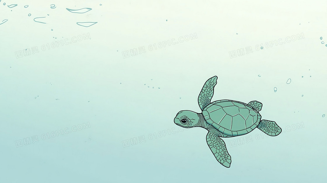 海洋动物海龟简洁背景
