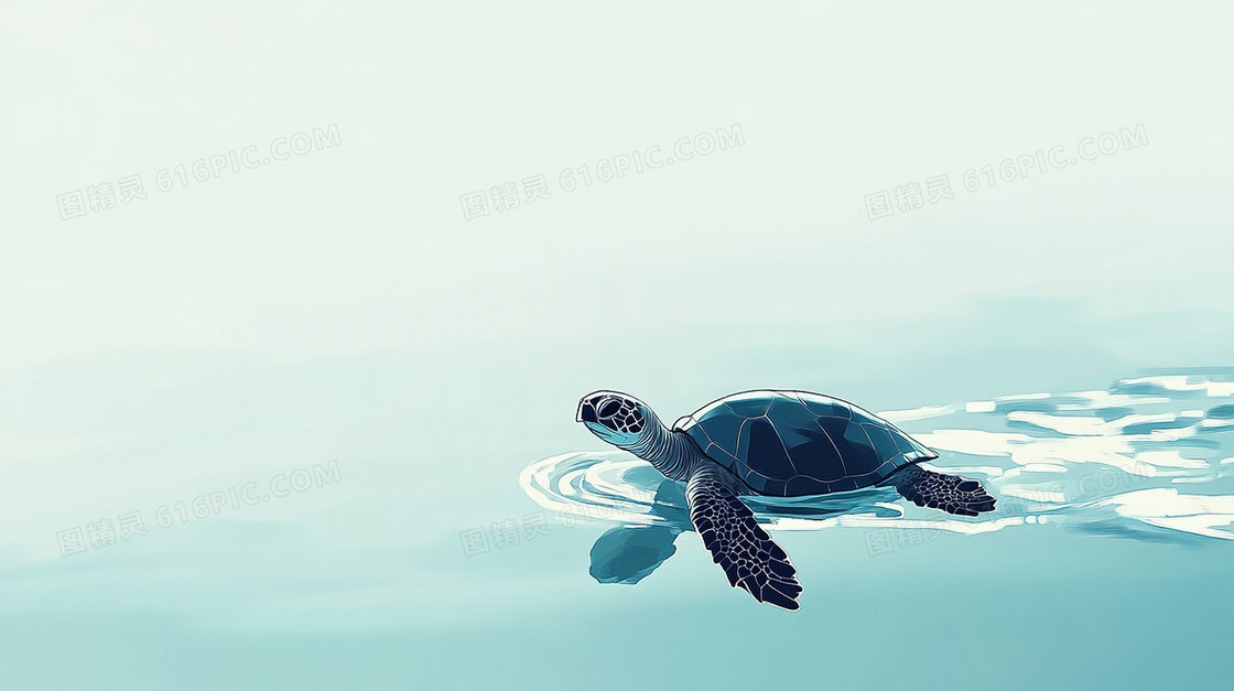 海洋动物海龟简洁背景