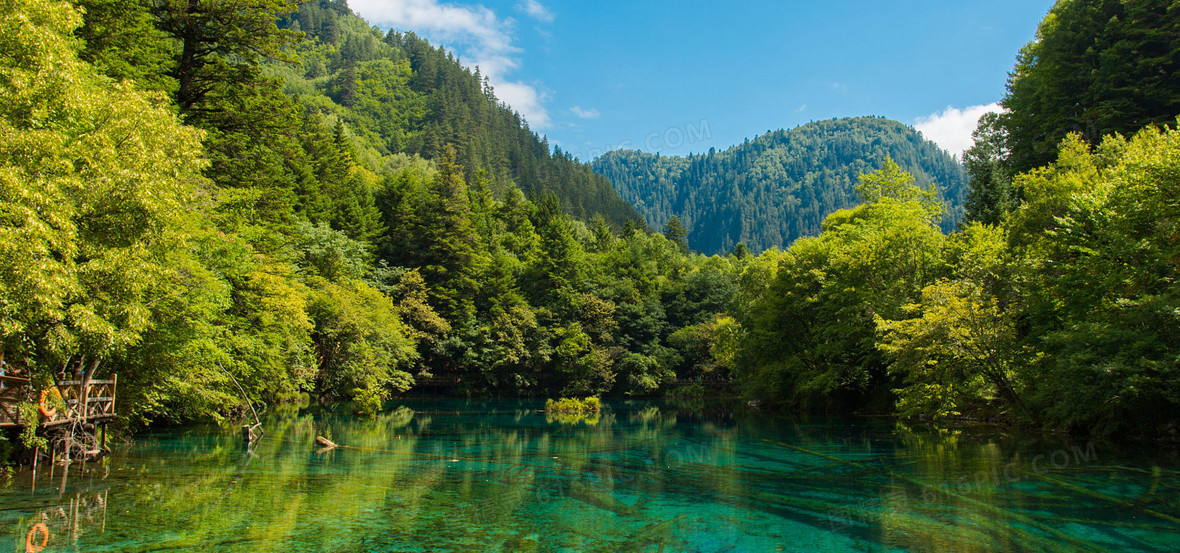 九寨沟背景图背景图片下载_1920x900像素jpg格式_编号vwkf0kxmv_图