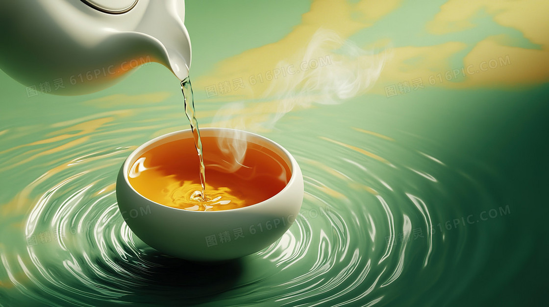 国风简约热茶背景