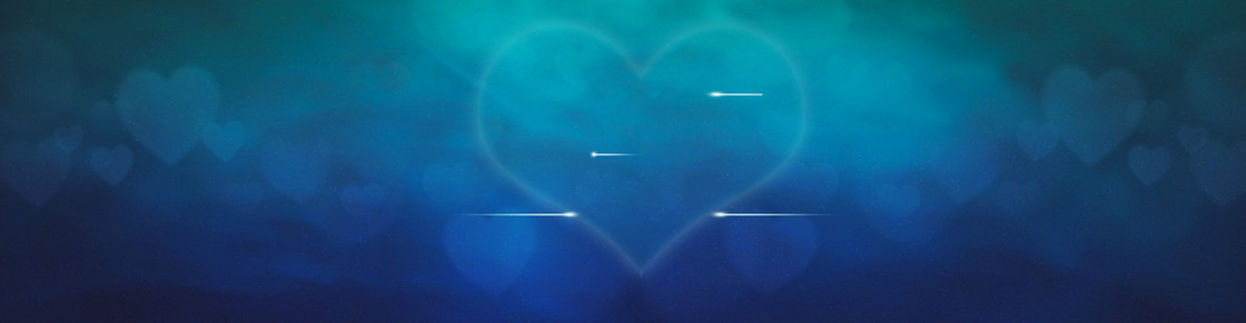 中秋深色夜空心型banner