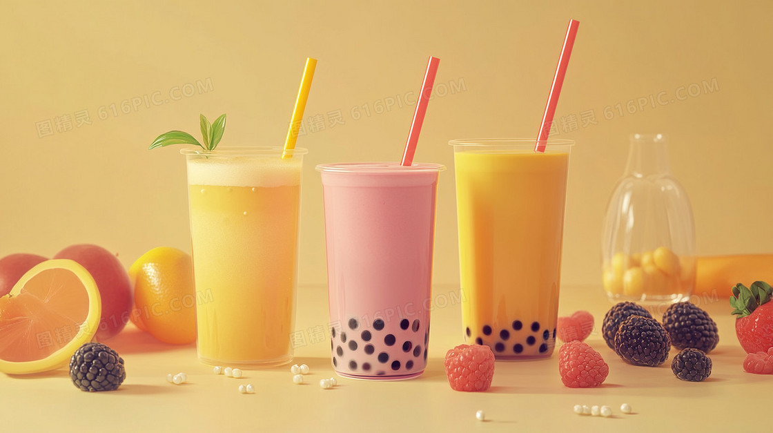 简约清新饮品背景