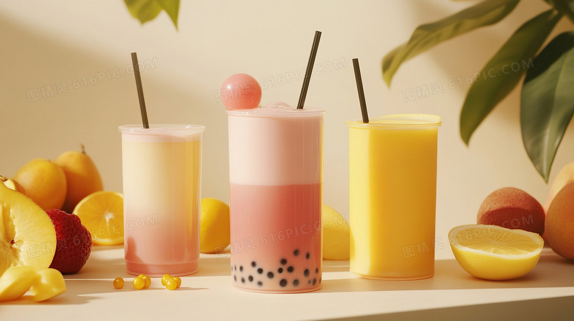简约清新饮品背景