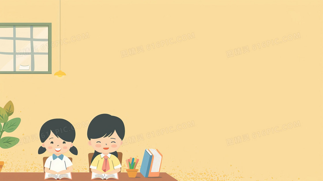 卡通课外托管班背景