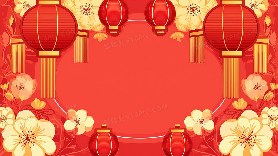 中国风喜庆红灯笼背景