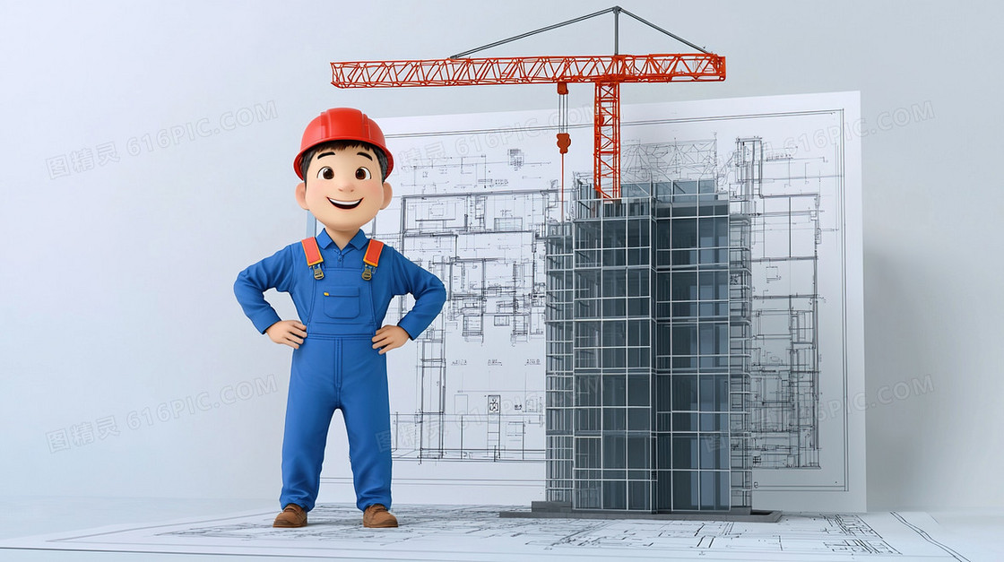 现代科技建筑3D效果图背景