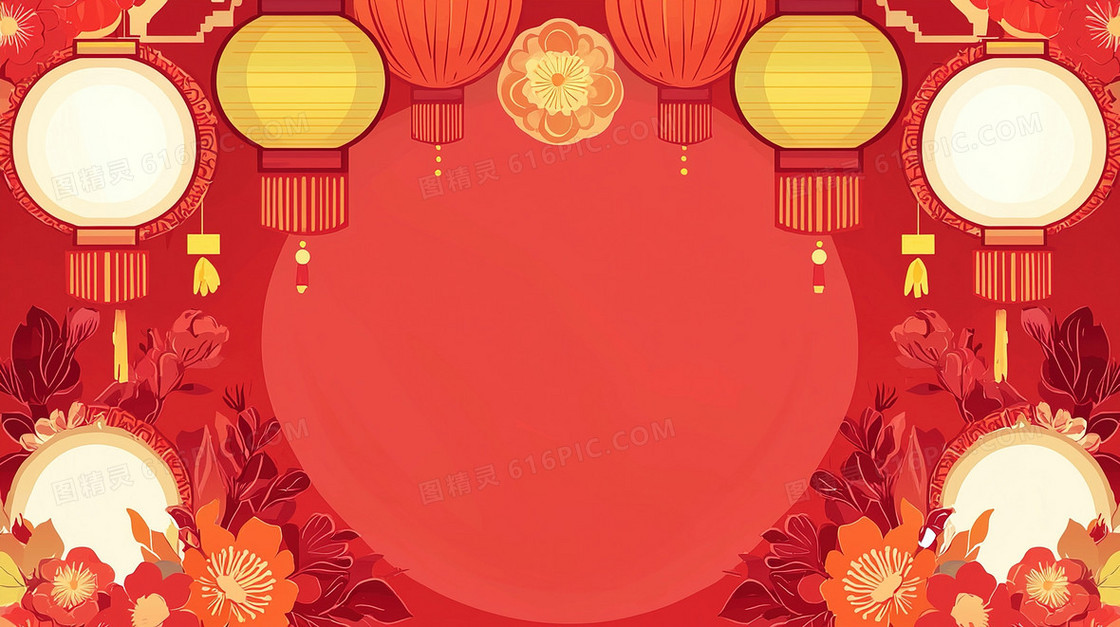 中国风喜庆红灯笼背景